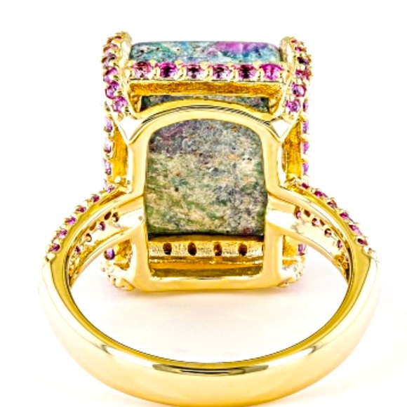 Ruby Fuchsite & 46 Pink Sapphire Ring - Picture 6 of 8